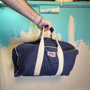 Vtg High Sierra Duffel Bag Navy Canvas Travel‎ Gear Vintage 90s Luggage Carry-On
